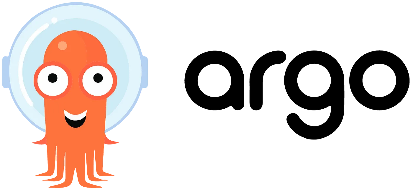 The logo of ArgoCD a cute looking octopus with the text "argo" next to it