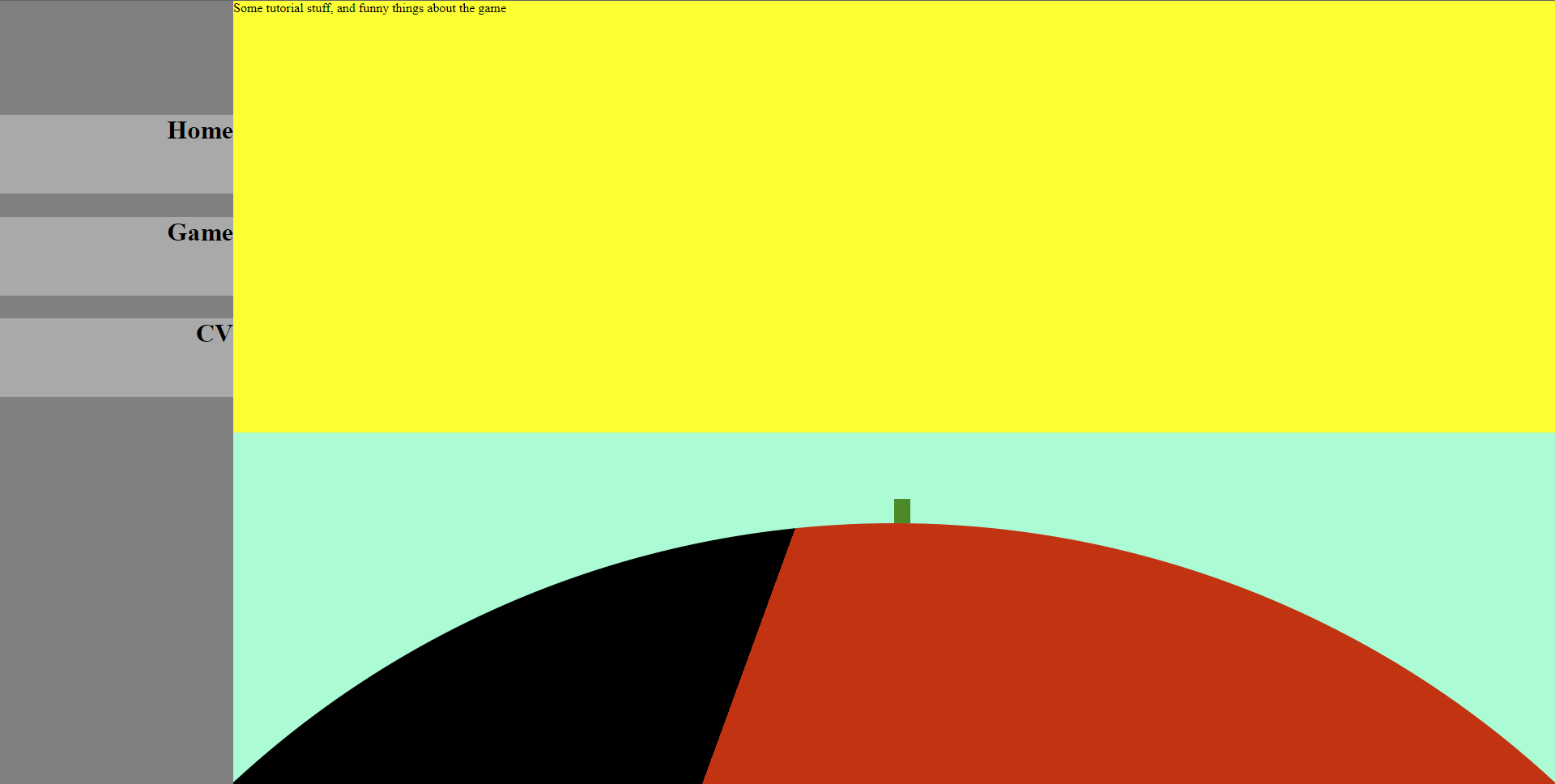 An image of the first prototype of my very own personal portfolio page.